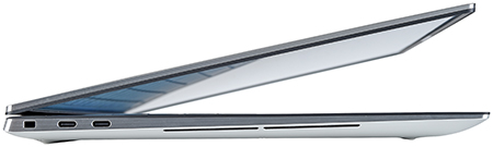 Aansluitingen aan de linkerkant van de Dell XPS 15 laptop